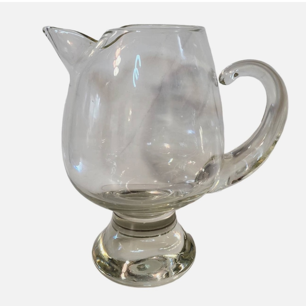 MCM Darren Ransdell Clear Rounded Glass Martini Cocktail Pitcher with Base
